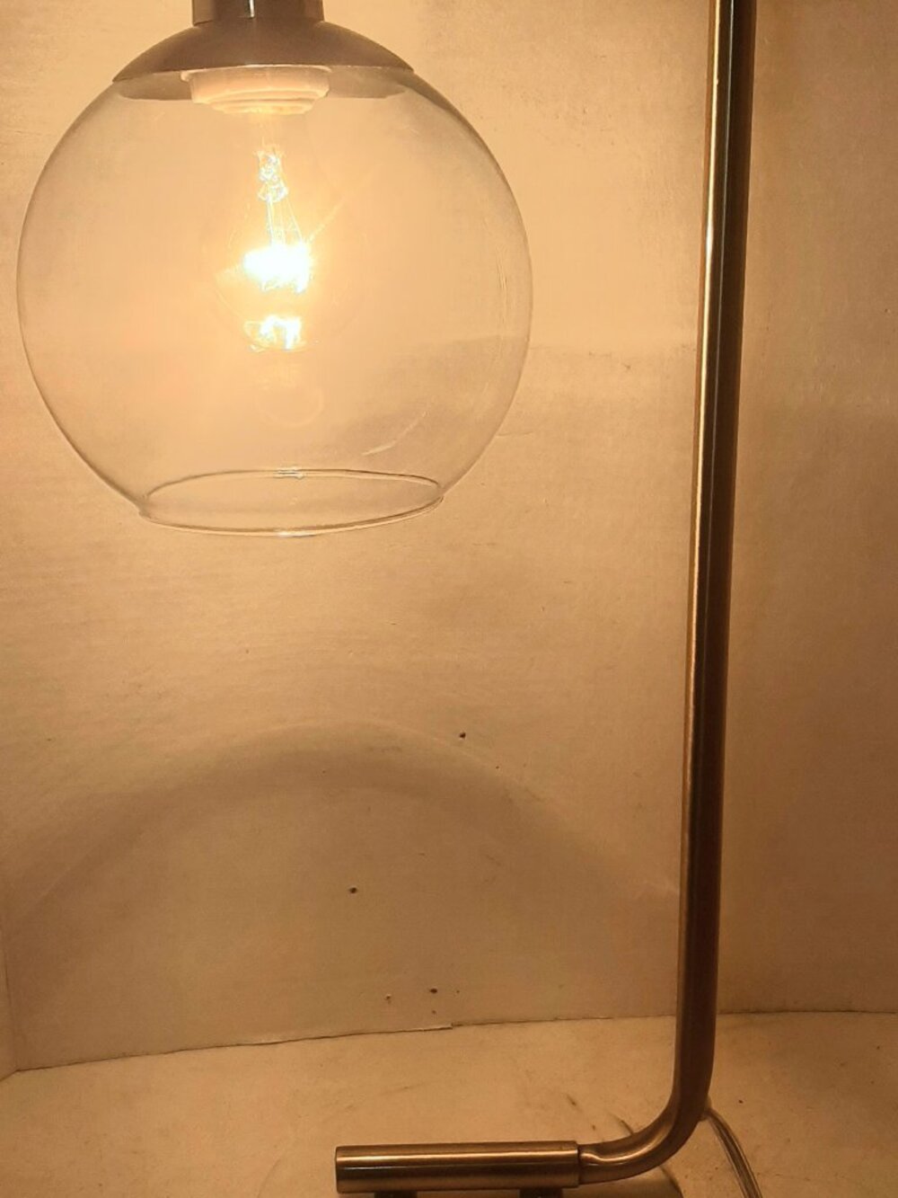 ASHTON Brushed Gold on Marble Base Glass Globe Lamp